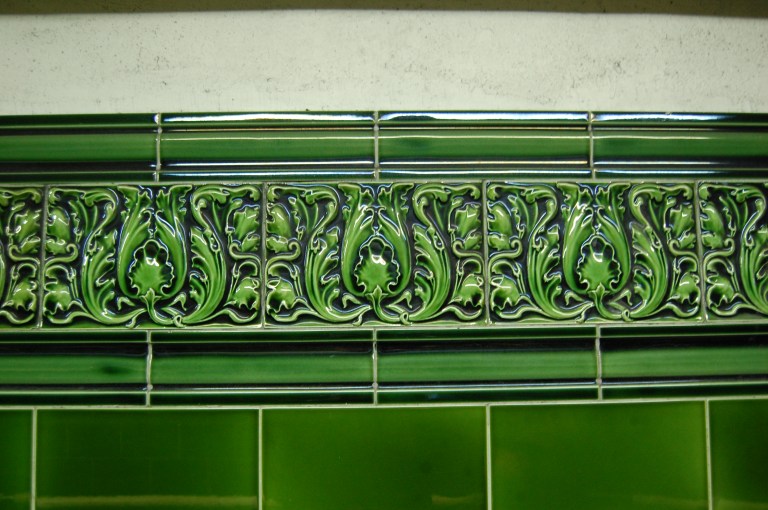 Acanthus leaf tiling at Regent's Park Underground station, London, UK. By Daniel Wright