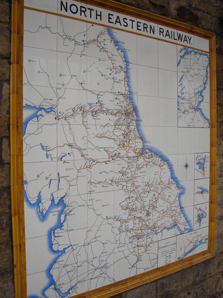 North Eastern Railway map at Morpeth Station. © Paul Wright 2013 (used with permission)