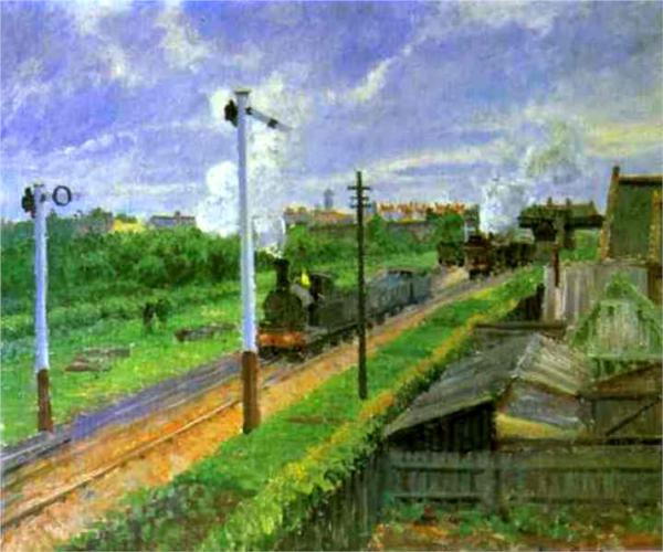 The Train, Beford Park. By Camille Pissarro (1879). 