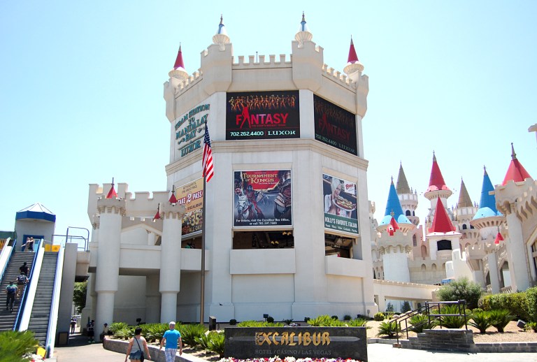 Excalibur North tram station, Las Vegas, May 2014. By Daniel Wright [CC BY-NC-ND 2.o] from this flickr set
