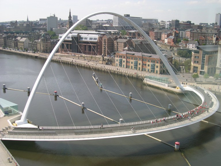 The Gateshead Millennium Bridge, as seen from the Baltic. Photo by Daniel Wright [CC BY-NC-ND 2.0] via this flickr set