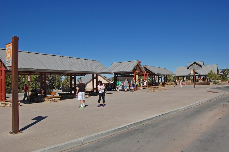 Grand Canyon Visitor Center shelters. 