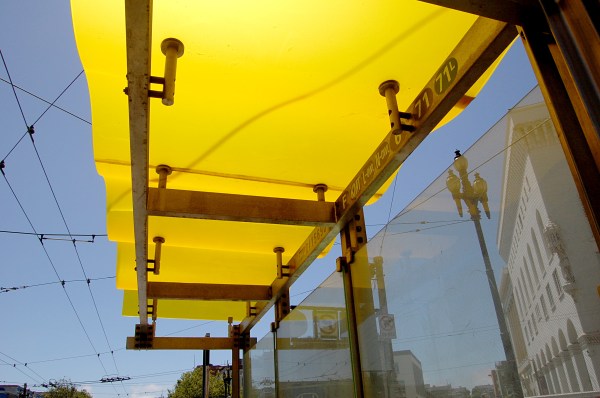 Wave shelter roof, Market St, San Francisco (CA) (20 May 2014)