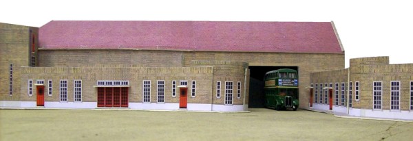 Dorking bus garage, a model by Kingsway Models. Photo © John Howe (used with permission) via this flickr page