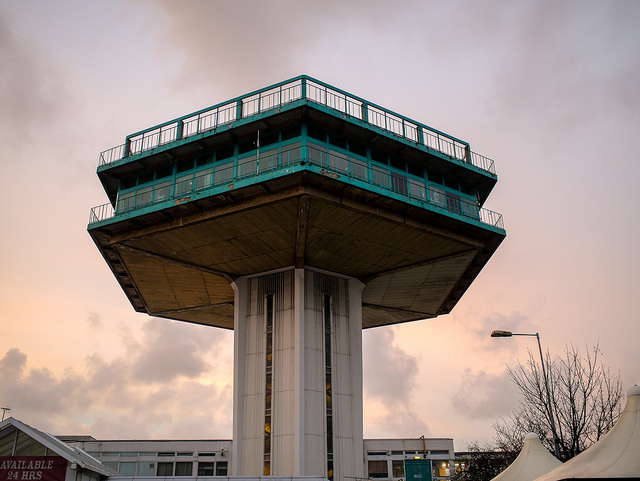 The Pennine Tower in 2014, looking a little bit worse for wear. Photo by 