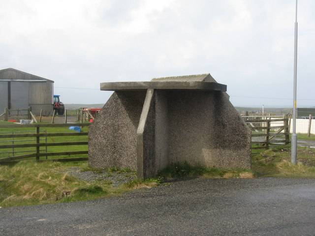 Bus shelter on the A857 road at Nis, Lewis. © Copyright M J Richardson and licensed for reuse under this Creative Commons Licence