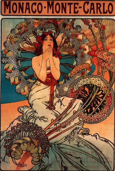 Monaco Monte-Carlo by Alphonse Mucha (1897) [Public Domain] via WikiArt, here