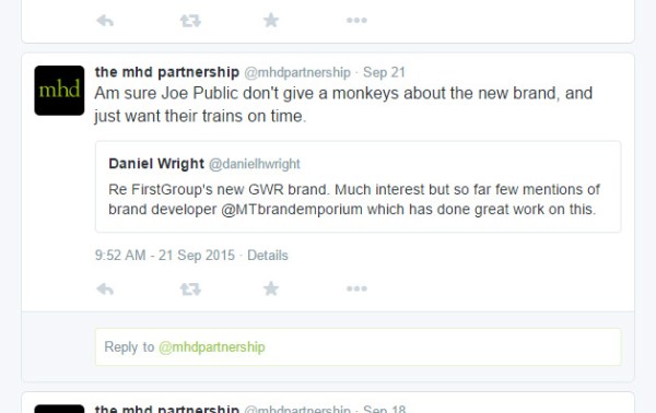 Tweet by the mhd partnership on 21 September 2015 (original accessible via this link)