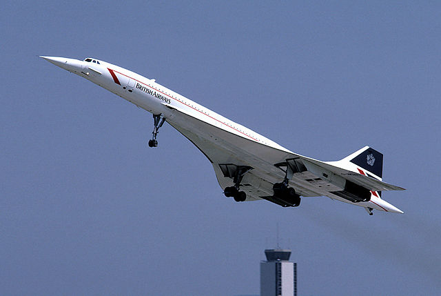 A Concorde at take off. Photo by Eduard Marmet [CC BY-SA 3.0, CC BY-SA 3.0 or GFDL 1.2], via Wikimedia Commons
