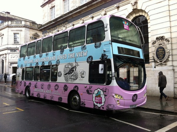Brighton & Hove Buses' Ravilious-inspired Get Bus(y) bus. Photo by Daniel Wright [CC BY-NC-ND 2.0] via this flickr page