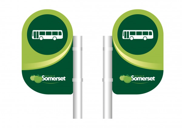 Buses of Somerset bus stop flag design. © Best Impressions, used with permission