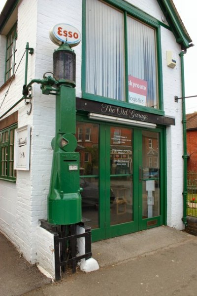 Early petrol pump on Handcross High street. © Copyright Peter Jeffery and licensed for reuse under this Creative Commons Licence