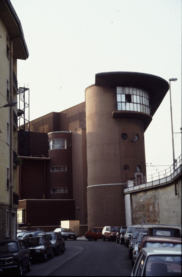 Control tower and boiler house, Santa Maria Novella station, Florence. Photo by Penn State University Libraries Architecture and Landscape Architecture Library [CC BY 2.0] via this flickr page