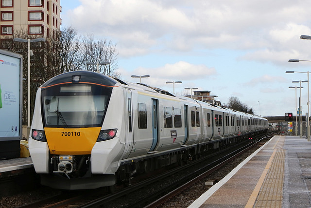 A Class 700 Thameslink train at Norwood Junction. Photo by John Ray [CC BY-NC-ND 2.0] via this flickr page