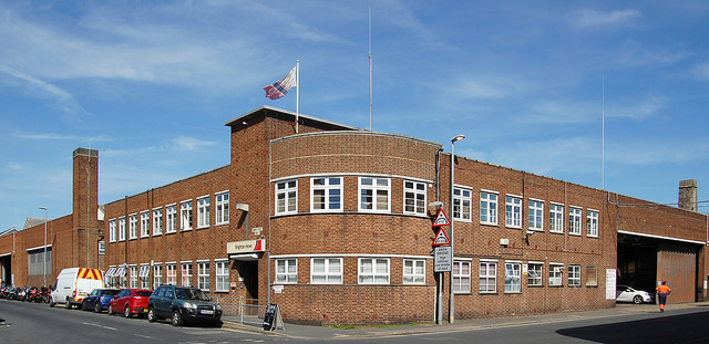 Brighton and Hove Buses' garage and offices in Hove. Photo by Daniel Wright [CC BY-NC-ND 2.0] via this flickr album.