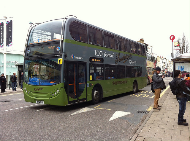 Stagecoach bus in Southdown 100th anniversary colours. Photo by Daniel Wright [CC BY-NC-ND 2.0] via this flickr page.
