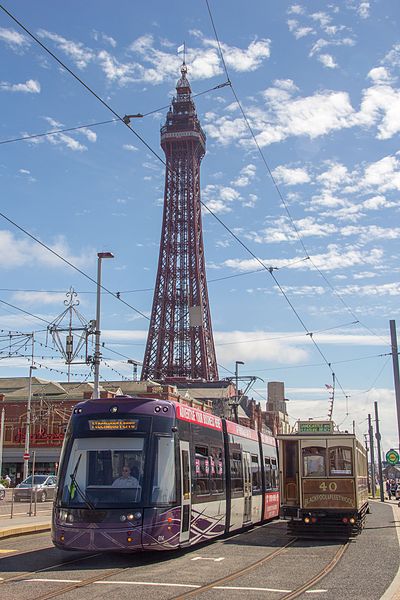 It took until 2012 before Blackpool Tramway became a proper part of the town's public transport, leaving its heritage trams to operate only on special services. Photo by Mike Peel (www.mikepeel.net). [CC BY-SA 4.0], via Wikimedia Commons
